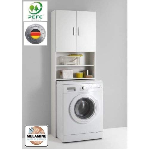 13Casa 913-001 Mobile per lavatrice, 64x26x190 h cm, Colore Bianco - 2