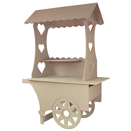 MonsterShop – Carretto dei Dolci in Legno MDF per Matrimonio, Compleanno e Battesimo 199cm x 133cm x 73cm - 3