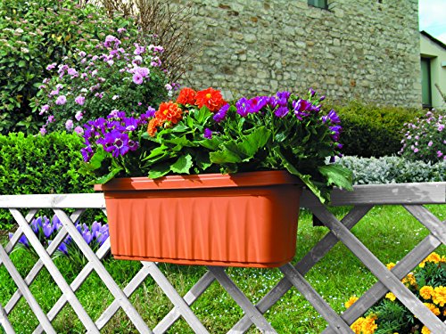 Bama Fioriera Rondine di 50 cm da balcone, Terracotta - 2