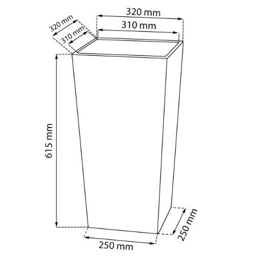 Terra 1405080100 - Vaso Rato in plastica con inserto e imitazione rattan, 60 cm, marrone - 3