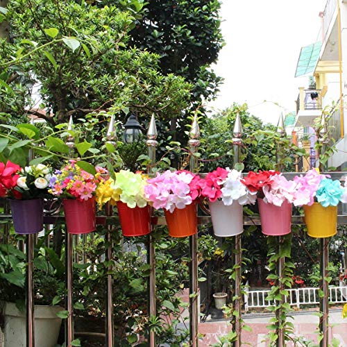 10 x Metallo Ferro Vasi Di Fiori Vaso Hanging Balcone Giardino Planter Home Decor - 3