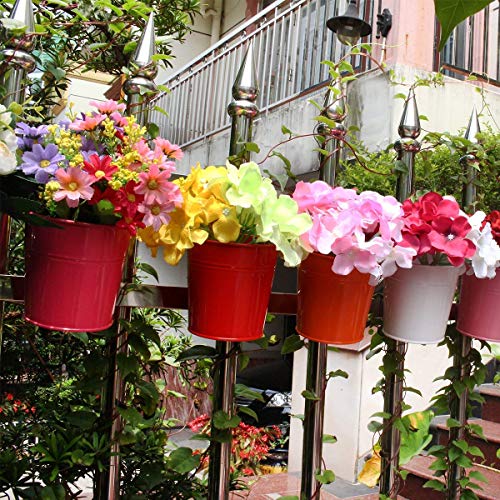 10 x Metallo Ferro Vasi Di Fiori Vaso Hanging Balcone Giardino Planter Home Decor - 5