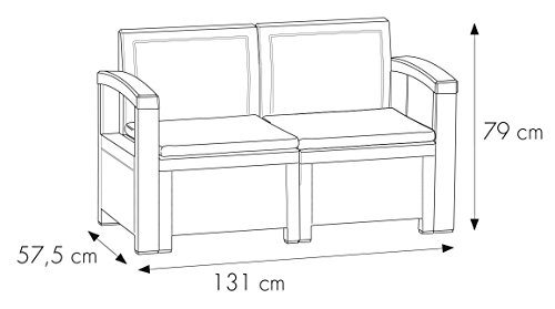 Bica 9067.4 Set Nebraska Salottino 4 Posti, Antracite, 281 x 155 x 79 cm - 8