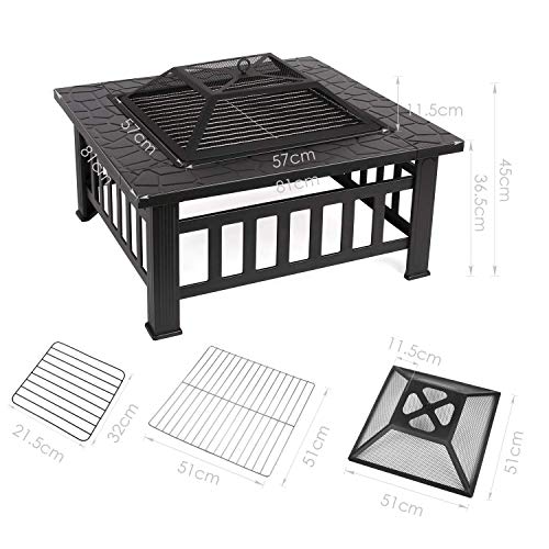 FEMOR 3-IN-1 Braciere da Giardino Acciao Inox Multifunzione Griglia Barbecue COPERTURA IMPERMEABILE Porta Bibite da Giardino Porta Carne BirreOutdoor - 2