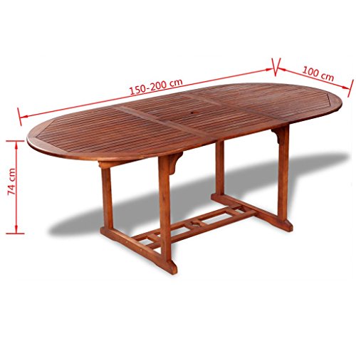 vidaXL Tavolo da esterno estendibile in legno di acacia - 5