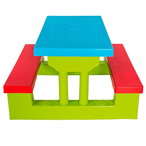 TecTake SET MOBILI DA GIARDINO TAVOLO PER BAMBINI CON PANCHINE INCL. OMBRELLONE - 5