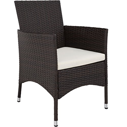 TecTake SET DI MOBILI DA GIARDINO POLI RATTAN ARREDAMENTO SET 8 SEDIE + TAVOLO - disponibile in diversi colori - (Mixed Marrone | no. 402040) - 4