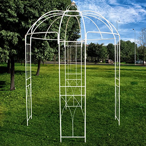 Outour®, gazebo a 4 lati a forma di gabbia per uccelli; traliccio ad arco in ferro battuto; gazebo, supporto per piante - 3