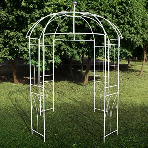 Outour®, gazebo a 4 lati a forma di gabbia per uccelli; traliccio ad arco in ferro battuto; gazebo, supporto per piante - 5