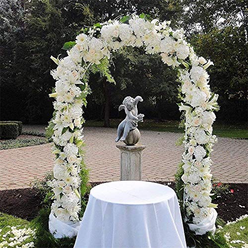 Deanyi Bianco 2.4 m Metal Arch Giardino Gazebo Rosa Piatto Arrampicata Arcade Matrimonio Decorazione - 3