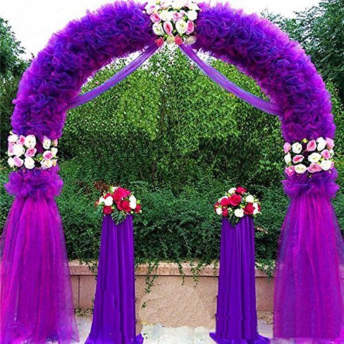 Deanyi Bianco 2.4 m Metal Arch Giardino Gazebo Rosa Piatto Arrampicata Arcade Matrimonio Decorazione - 5