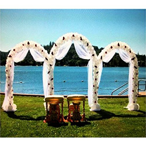 Deanyi Bianco 2.4 m Metal Arch Giardino Gazebo Rosa Piatto Arrampicata Arcade Matrimonio Decorazione - 8