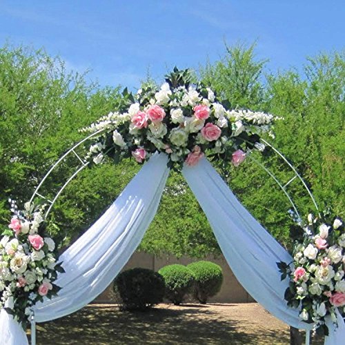 Deanyi Bianco 2.4 m Metal Arch Giardino Gazebo Rosa Piatto Arrampicata Arcade Matrimonio Decorazione - 9