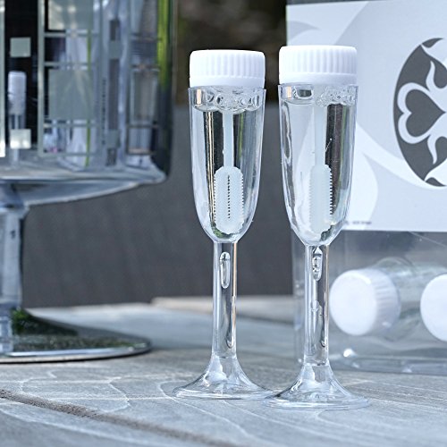 EinsSein 24x Bolle di Sapone Matrimonio Vetro Box Bianco Wedding Bubbles bollè sposi Piccola Compleanno Festa sapomo bolles sposi Bolla Contenitore Matrimonio Decorazioni Decoration Accessories Nozze - 2