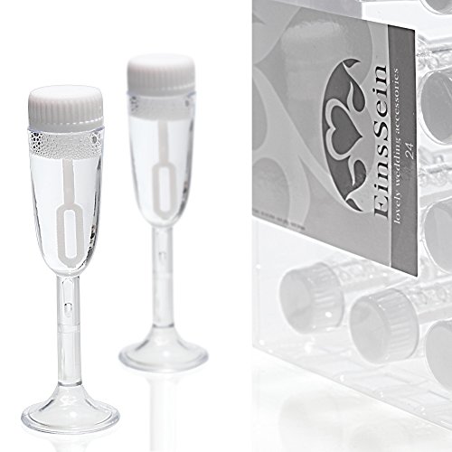 EinsSein 24x Bolle di Sapone Matrimonio Vetro Box Bianco Wedding Bubbles bollè sposi Piccola Compleanno Festa sapomo bolles sposi Bolla Contenitore Matrimonio Decorazioni Decoration Accessories Nozze - 8