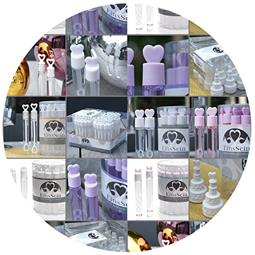 EinsSein 24x Bolle di Sapone Matrimonio Vetro Box Bianco Wedding Bubbles bollè sposi Piccola Compleanno Festa sapomo bolles sposi Bolla Contenitore Matrimonio Decorazioni Decoration Accessories Nozze - 9