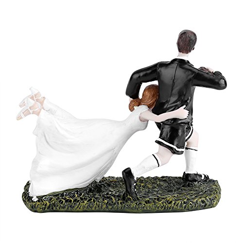 Yosoo Carino e Divertente per Torta Nuziale sposi Rugby Love Sposa e Sposo Coppia Statuetta in Resina per Decorazione da Tavolo - 2