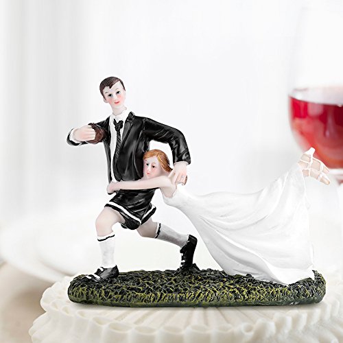 Yosoo Carino e Divertente per Torta Nuziale sposi Rugby Love Sposa e Sposo Coppia Statuetta in Resina per Decorazione da Tavolo - 7