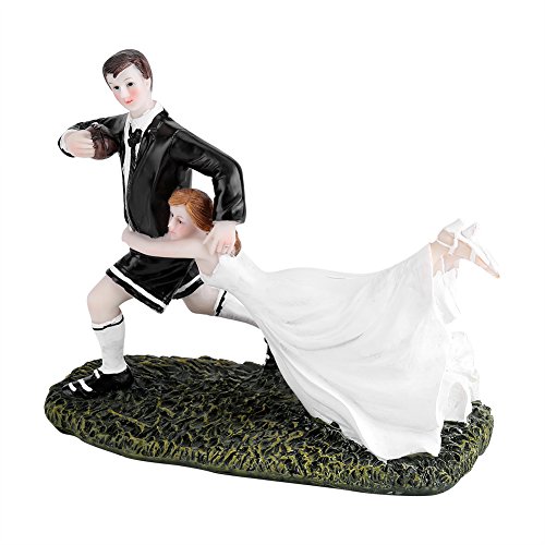 Yosoo Carino e Divertente per Torta Nuziale sposi Rugby Love Sposa e Sposo Coppia Statuetta in Resina per Decorazione da Tavolo - 8