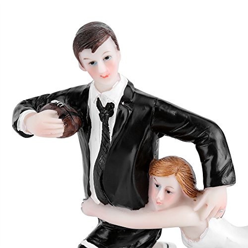 Yosoo Carino e Divertente per Torta Nuziale sposi Rugby Love Sposa e Sposo Coppia Statuetta in Resina per Decorazione da Tavolo - 9