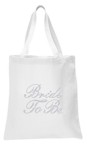 Varsany, borsa e ciabatte aperte di colore bianco con paillettes, adatte alla spa, regalo per addio al nubilato,  Bride To Be - 2