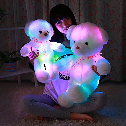 MFEIR Orsacchiotto dello LED colorato bambola Orso e i giocattoli di peluche con musica Regalo di compleanno per ragazza 35cm - 3