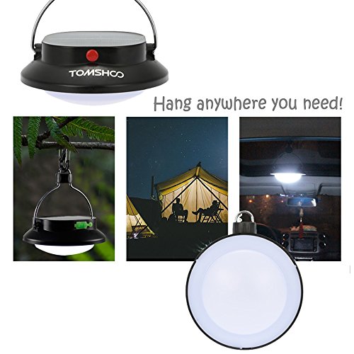 TOMSHOO Lampada Solare Campeggio 200LM 12 LEDs Ricaricabile Lanterna con 3 modalità per Escursione di Campeggio Esterna della Tenda - 3