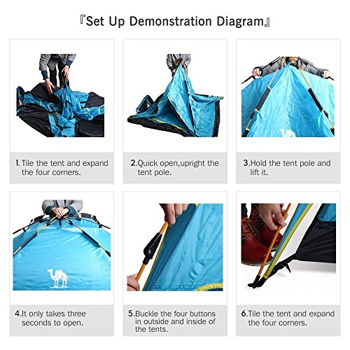 CAMEL CROWN Tende Automatico da Campeggio, 3-4 Persone Impermeabile Doppio Strato. - 5