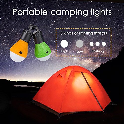 Eletorot Lampada LED da campeggio,Tenda LED Light lanterna lampada portatile Resistente esterno Tenda Lampada per il campeggio, l'escursionismo, la pesca, la caccia, il backpacking (Confezione di 2) - 3