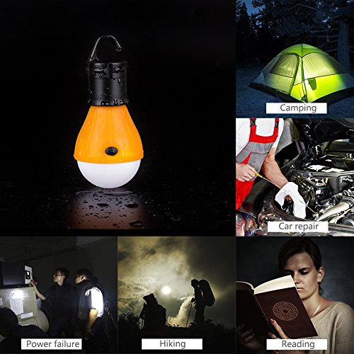 Eletorot Lampada LED da campeggio,Tenda LED Light lanterna lampada portatile Resistente esterno Tenda Lampada per il campeggio, l'escursionismo, la pesca, la caccia, il backpacking (Confezione di 2) - 7