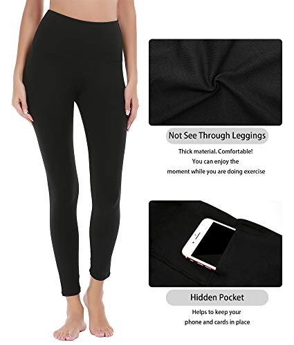 DeepTwist Donna Pantaloni da Yoga Alto Vita - Yoga Fitness Spandex Palestra Sport Legging, UK-DT4005-Black-8 - 4