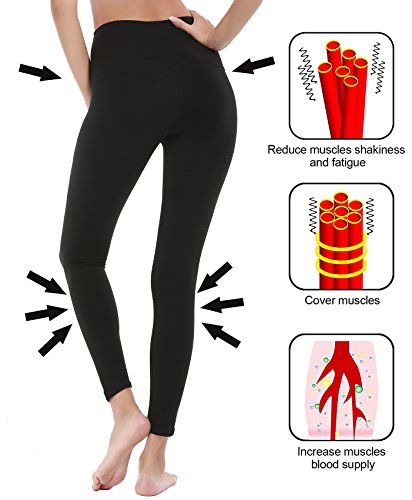 DeepTwist Donna Pantaloni da Yoga Alto Vita - Yoga Fitness Spandex Palestra Sport Legging, UK-DT4005-Black-8 - 8