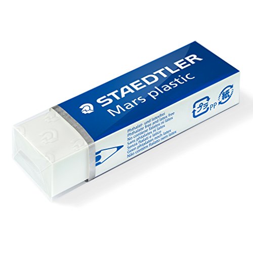 STAEDTLER confezione da 4 gomme da cancellare Mars Plastic, colore bianco, senza ftalati né lattice, ottime prestazioni e lunga durata, 52650BK4DA - 2