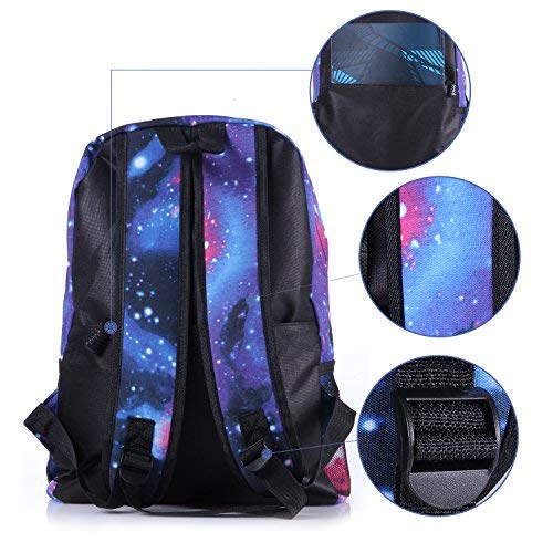 Zaino Scuola, Rucksack Zaino per Unisex Computer Portatile Borsa da Viaggio per Scuola (Blu) - 4