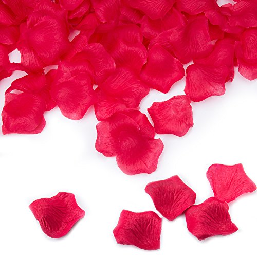 Petali di Rosa in Seta – Meersee 2000pcs Petali di Rosa in Seta in Colore Rosso Scuro per Decorazione di Matrimonio - 3