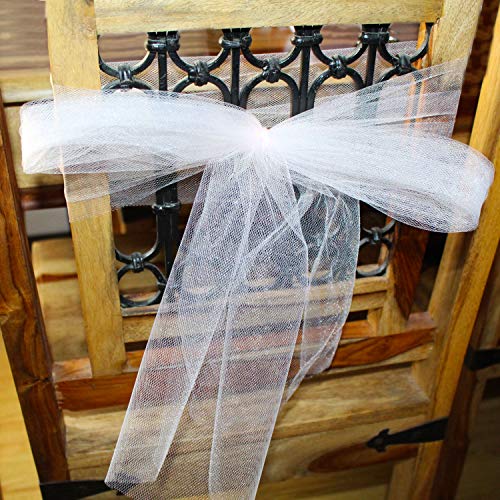 Rotolo Tulle Rosa Confetto (Confezione da 2)-2x25 Metri, Larghezza 30 cm-Bobina Tessuto Organza per Velo Nuziale, Abiti da Sposa, Fusciacca, Gonne Tutù, Runner, Decorazione Matrimonio,Banchetto Festa - 6