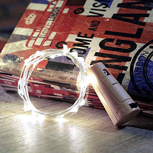 HOMPO 12 pezzi bottiglia luce bottiglia di vino luci 2mx 20 luci a led per bottiglia fai da te, partito, decorazioni romantiche, matrimonio o luci d'atmosfera (Bianco freddo, 12 * 2m) - 3