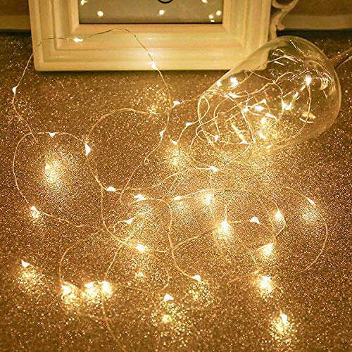 Luci da Fata LED 20 LED Filo String Luci con Batteria a Bottone Luci stellate Festa di Natale Bottiglia da vino Decorazione da tavola Bianco caldo 12 Confezione - 2