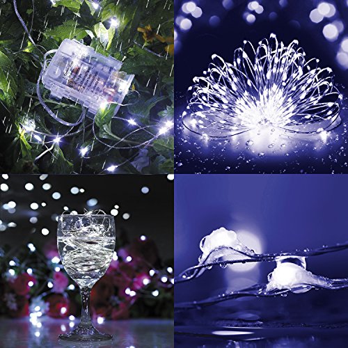 2 Set Luci Fata Batterie Impermeabili con Telecomando (Timer), Bicolor 8 Modalità 100 LED 33ft String Lights Filo di rame Luci Firefly per Camera da letto Wedding Festival Decor - 2