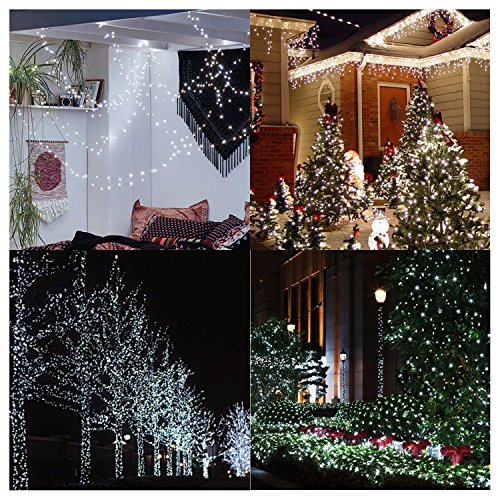 2 Set Luci Fata Batterie Impermeabili con Telecomando (Timer), Bicolor 8 Modalità 100 LED 33ft String Lights Filo di rame Luci Firefly per Camera da letto Wedding Festival Decor - 5