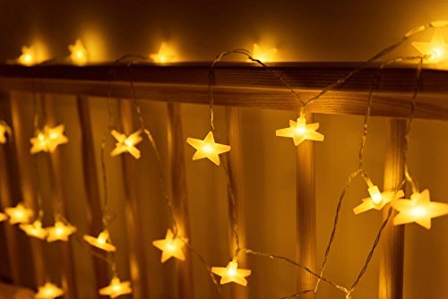 MOVEONSTEP Stringa di Luci, Catena Luminosa, 30 LED Stelle, 4,65 Metri, Decorativa da Interni e Esterni, Anche per Festa, Giardino, Natale, Halloween, Matrimonio (30 LED) - 4