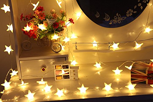 MOVEONSTEP Stringa di Luci, Catena Luminosa, 30 LED Stelle, 4,65 Metri, Decorativa da Interni e Esterni, Anche per Festa, Giardino, Natale, Halloween, Matrimonio (30 LED) - 5