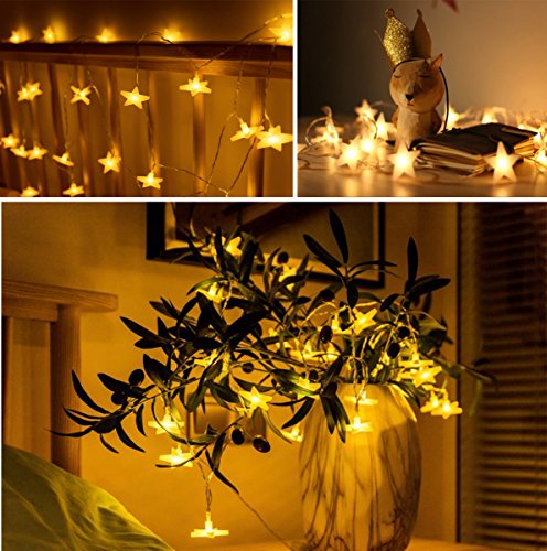 MOVEONSTEP Stringa di Luci, Catena Luminosa, 30 LED Stelle, 4,65 Metri, Decorativa da Interni e Esterni, Anche per Festa, Giardino, Natale, Halloween, Matrimonio (30 LED) - 8