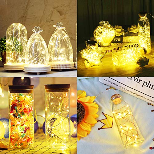 8 x 20 LED Luci Stringa per Bottiglie,PREUP Luci a catena, LED per Bottiglie, Luci a corda romantiche per la decorazione della bottiglia DIY, Festa, Matrimonio, Halloween, Idea regalo / Natale - 6