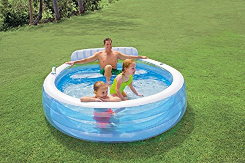 Intex-57190 Piscina Family con Poltrona, Colore Bianca/Azzurro, 224x216x76 cm 57190 - 5