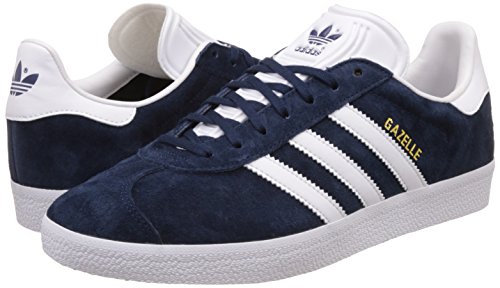 adidas - Gazelle, Scarpe da Ginnastica Unisex Adulto, Blu (Collegiate Navy/White/Gold Met), 42 2/3 EU - 5