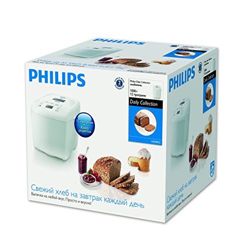 Philips Daily Collection HD9015/30 Macchina del Pane, 550 W, 1 kg, Timer Integrato, Bianco - 4