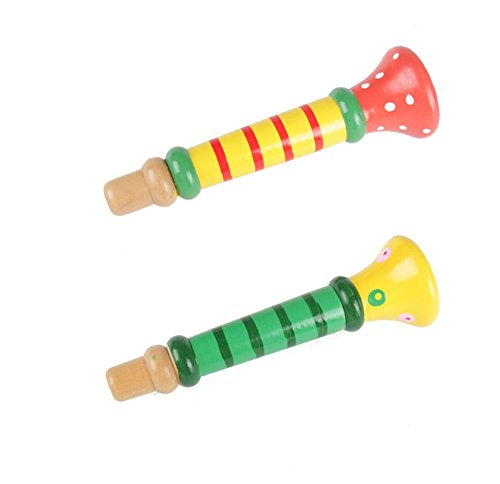 Outflower 1Pcs Enfants Sifflet Trompette en Bois Instruments de Musique Jouets pour Convient pour 12 Mois ou plus Bébé Musique de Puzzle de l'éducation Précoce Couleur aléatoire - 6