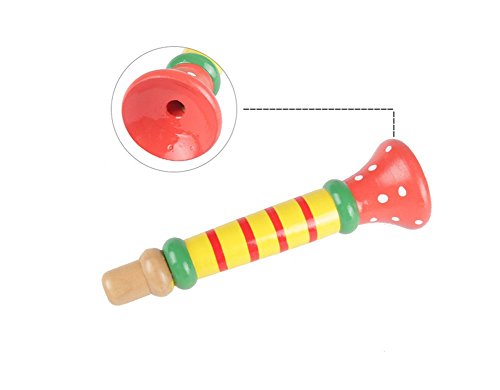 Outflower 1Pcs Enfants Sifflet Trompette en Bois Instruments de Musique Jouets pour Convient pour 12 Mois ou plus Bébé Musique de Puzzle de l'éducation Précoce Couleur aléatoire - 7