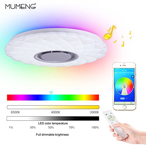 Plafoniera a LED Intelligente Altoparlanti Bluetooth - Plafoniere per Interni a Soffitto, 36W RGBW Colori, Ø40cm - 3